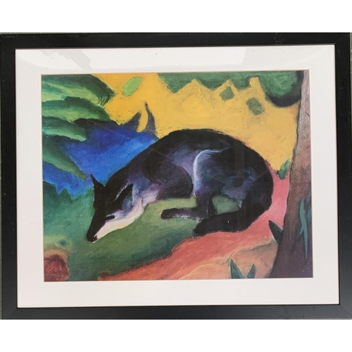 531 - After Franz Marc, 'Little Blue Horse', and 'Fox', each 49x63cm