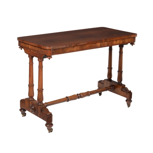 642 - A Victorian rosewood rectangular side table, circa 1850, 73cm high, 100cm wide, 48cm deep