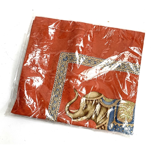 418 - A Jim Thompson Thai silk scarf with elephant design, new and sealed