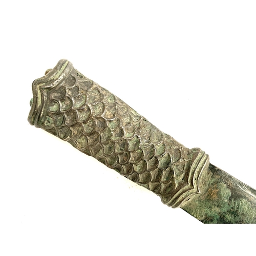 250 - A luristan style bronze dagger, 35.5cmL