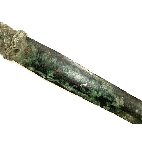 250 - A luristan style bronze dagger, 35.5cmL