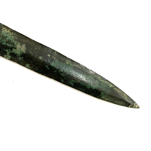 250 - A luristan style bronze dagger, 35.5cmL