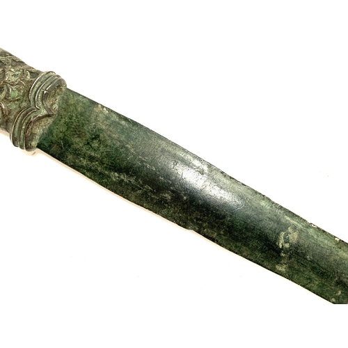 250 - A luristan style bronze dagger, 35.5cmL