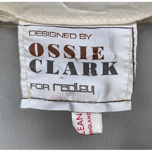 730 - An Ossie Clark for Radley size 38 cream crepe shirt dress