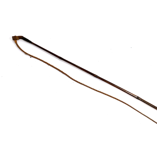 46 - A 20th century bamboo carriage driving whip, ivorine handle, 135cm to top of bamboo