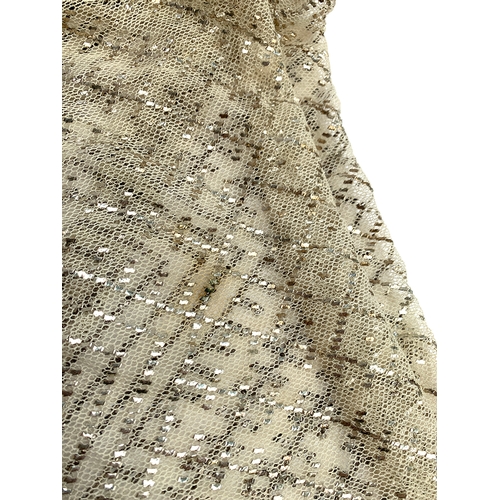 731 - A 1920s assuit shawl, 215cm long, 48cm wide