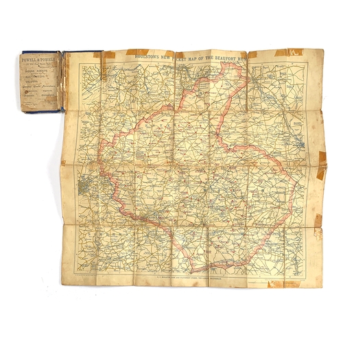 127 - A linen backed pocket map of the Beaufort Hunt, produced by Houlston, Chippenham, with index to the ... 