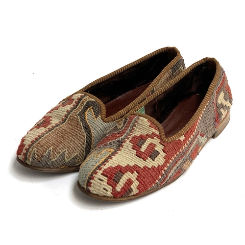 774 - A pair of of Caroline Blunt for Pickett kilim style pumps, approx. size 39