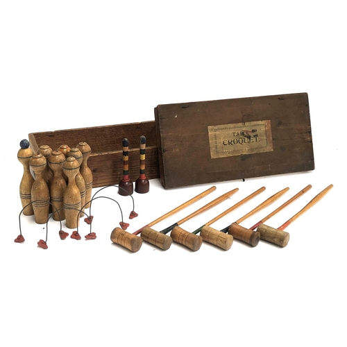 1199 - A boxed table croquet set