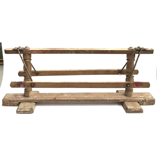 1200 - A pine rocking horse base, 110cmL