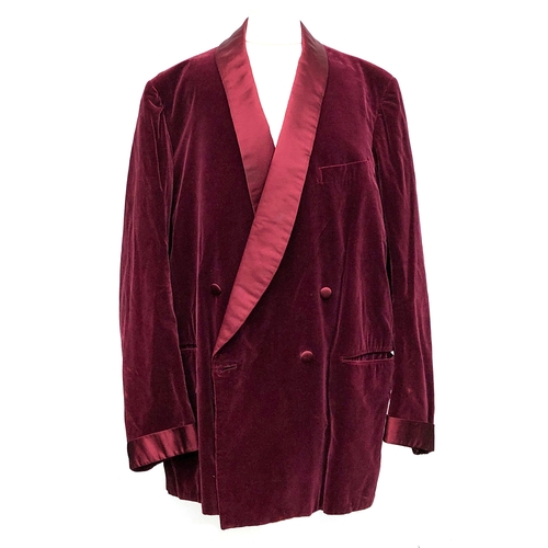 989 - A double breasted silk velvet smoking jacket, tailored by Benson, Perry & Whitley Ltd, Cork St. Lond...