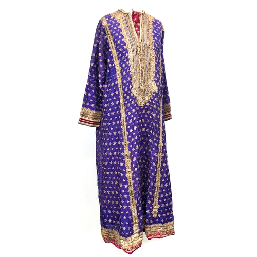 743 - A Pakistani silk and metal thread embroidered long kurta