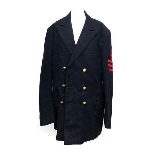 706 - A size No.6 double breasted naval jacket with gilt buttons by Gaunt, depicting an anchor (AF)