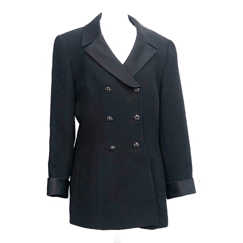 758 - An Albert Nipon navy jacket, with cream collar and lapel, size 10; together with an Albert Nipon dou... 