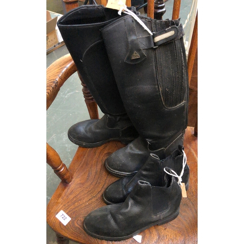 189 - A pair of size 4 jodhpur boots, together with a pair of size 4 Mountain Horse exercise boots