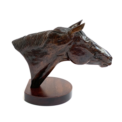 110 - William Newton (b. 1959), a patinated bronze horse's head, signed Newton 96, numbered 2/9, and with ... 