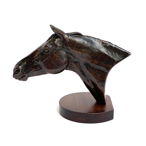 110 - William Newton (b. 1959), a patinated bronze horse's head, signed Newton 96, numbered 2/9, and with ... 