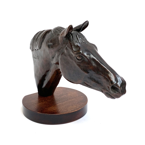 110 - William Newton (b. 1959), a patinated bronze horse's head, signed Newton 96, numbered 2/9, and with ... 