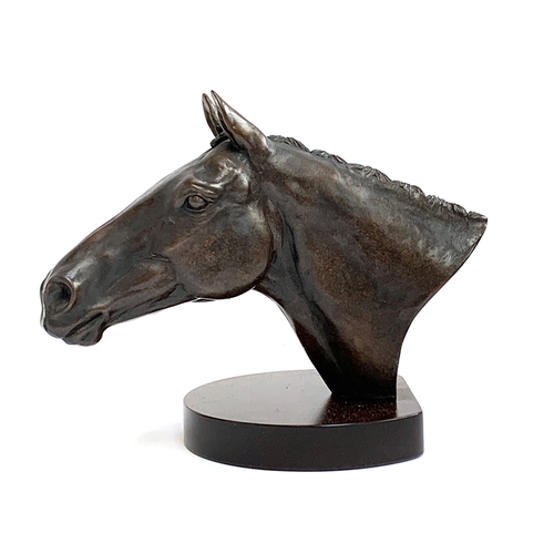 111 - William Newton (b. 1959), a patinated bronze horse's head 'Arkle', signed Newton 96, approx. 18cm hi... 