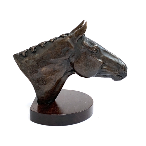 111 - William Newton (b. 1959), a patinated bronze horse's head 'Arkle', signed Newton 96, approx. 18cm hi... 