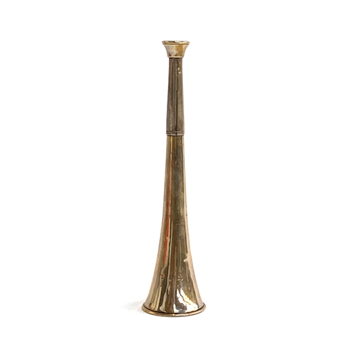 89 - A Victorian silver hunting horn, plain bell with marks rubbed, approx. 23.5cm long, 3.7ozt

Provenan... 