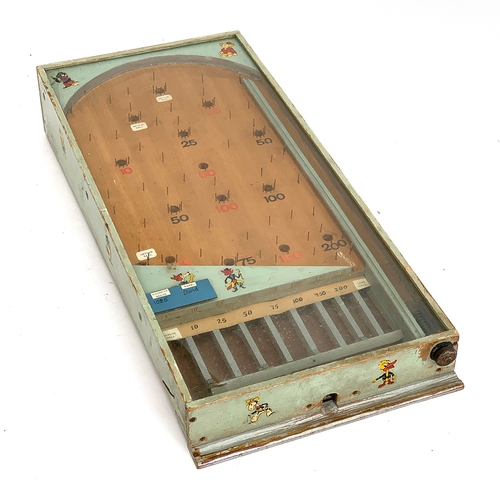 1324 - A vintage scratch built bagatelle board, 70cm long