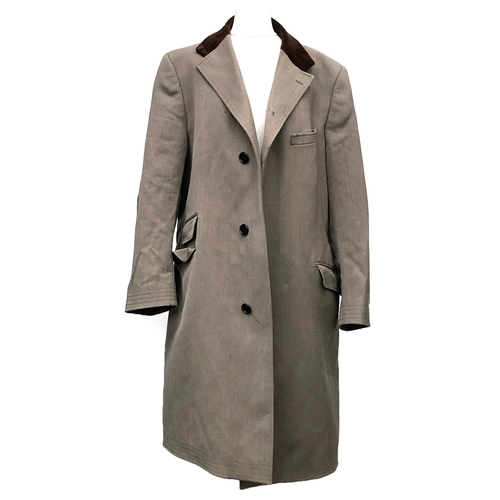 986 - A Swaine & Adeney gent's covert coat, with brown velvet collar, some wear, approx. 42