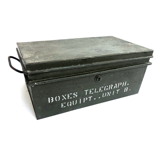 707 - A military telegraph equipment unit B metal box, 44x26x18cmH