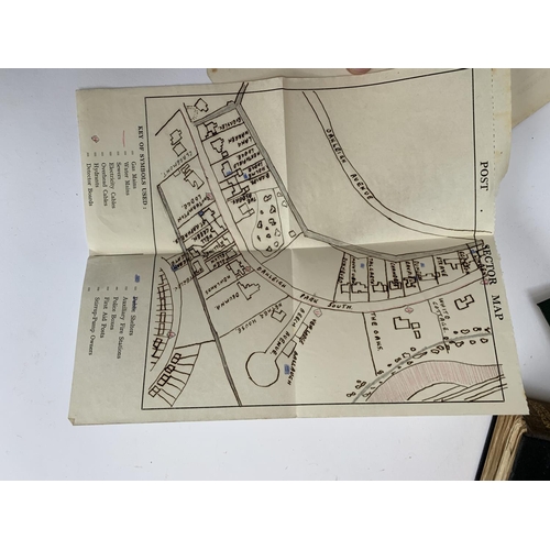 702 - An air raid warden's reference book with entries and hand drawn map, together with an air raid preca... 