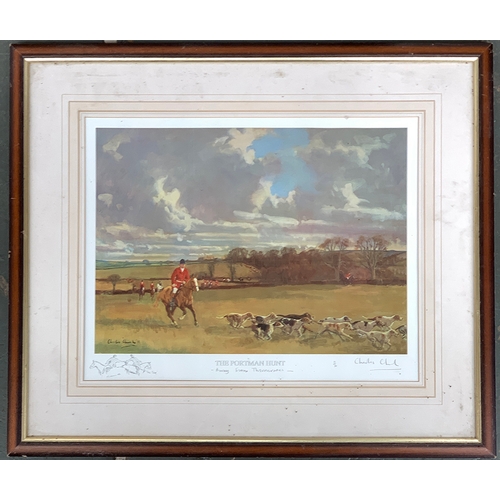 262 - After Charles Church, 'The Portman Hunt', signed by the artist, and numbered 11/30, with pencil sket... 