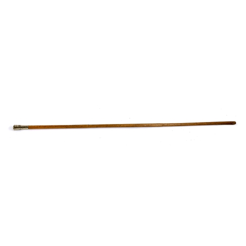 709 - A Royal Flying Corps parade stick, with white metal knop chased with emblem, bamboo shaft, 69cm long