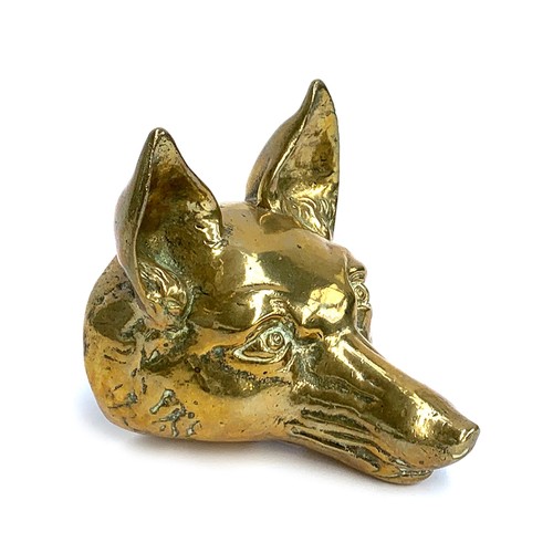 160 - A further heavy brass foxmask doorstop, approx. 16cm long