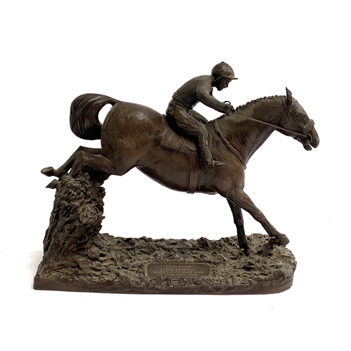 125A - A cold cast figure of Red Rum, Grand National Winner, by Robert Donaldson, produced by Heredities Lt... 