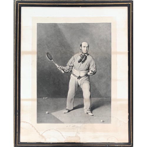 571 - William Bromley. J. Edmond Barre: The Greatest 19th Century Court Tennis Player. Mezzotint engraving...