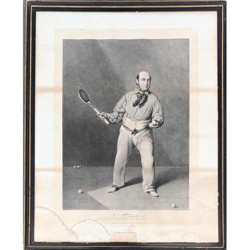 571 - William Bromley. J. Edmond Barre: The Greatest 19th Century Court Tennis Player. Mezzotint engraving... 