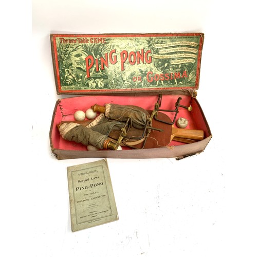 581 - A J Jacques Ltd & Hambley Bros. Ping Pong or Gossima set, comprising net and bats, in original box