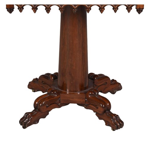 643 - A Victorian rosewood and mahogany work table, with  frieze drawer opposing a false drawer front, 72.... 