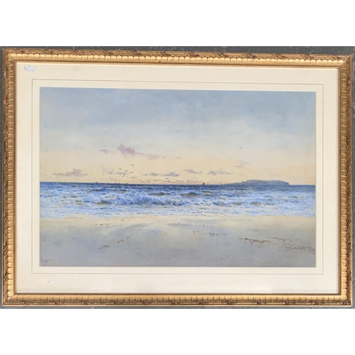 615 - Arthur Suker (1857-1940), coastal landscape, watercolour, monogrammed AS, 38x58cm