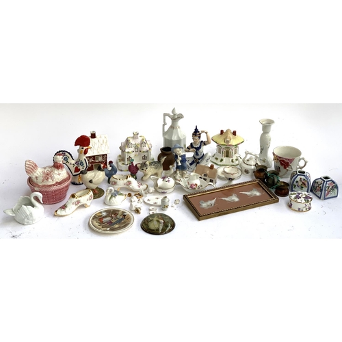 104 - A mixed lot of ceramics to include Country Cottage 'The Red House' and one other, Staffordshire trin... 