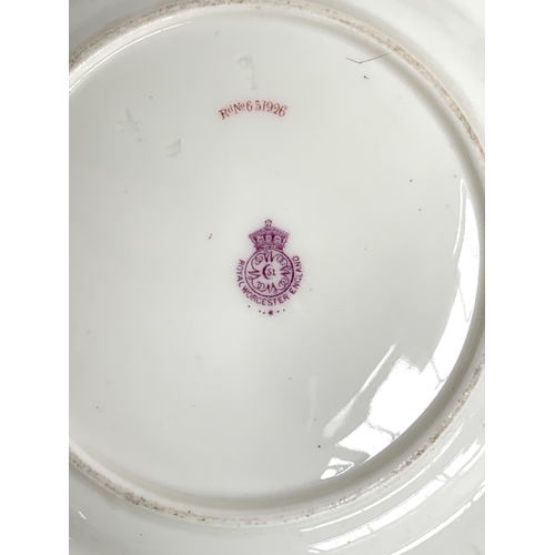 112 - A Sutherland part teaset, together with a Royal Worcester plate, RD.651926, etc