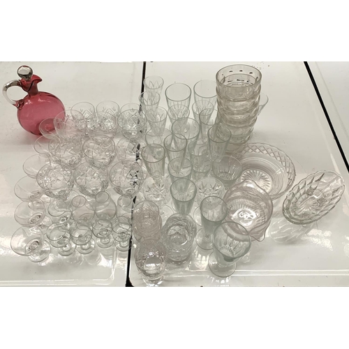 124 - A large quantity of cut and other glass, to include a set of nine crystal wine glasses