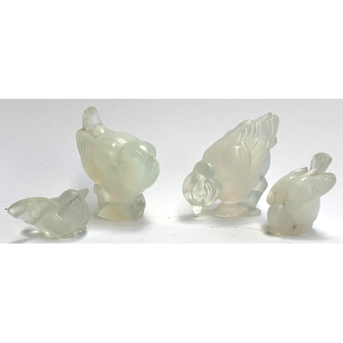 134 - A collection of four Sabino opalescent glass birds (af)