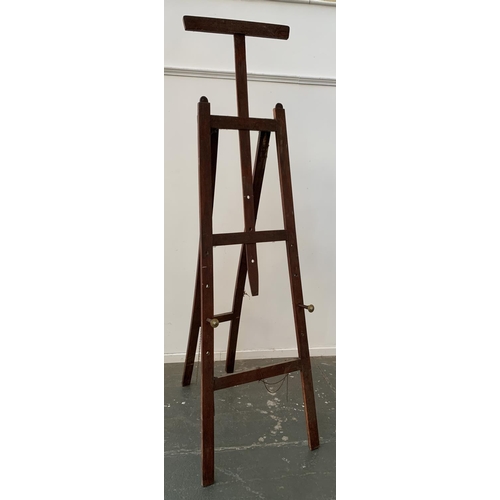 926 - A Victorian floor standing folding easel, bears label for Hunt-Broadhurst Ltd. Oxford