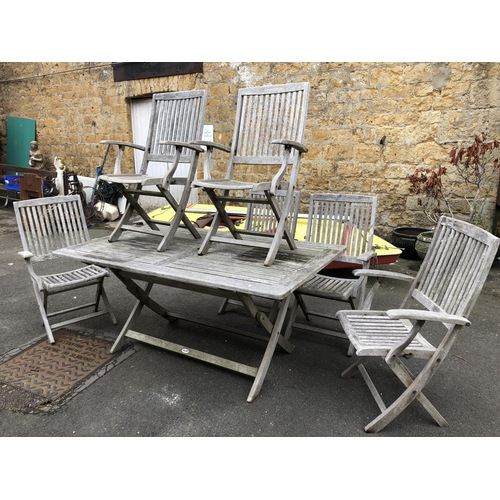 952 - A set of six Hartman selection folding garden chairs and table