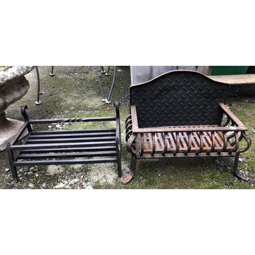 968 - Two heavy iron fire grates