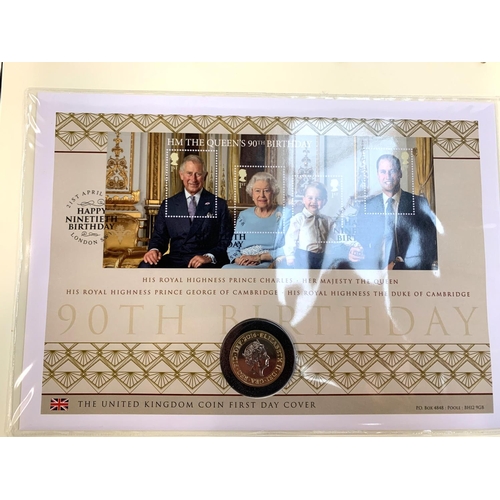 19 - A folder containing The Queen Elizabeth II 90th birthday commemorative cover collection to include f... 