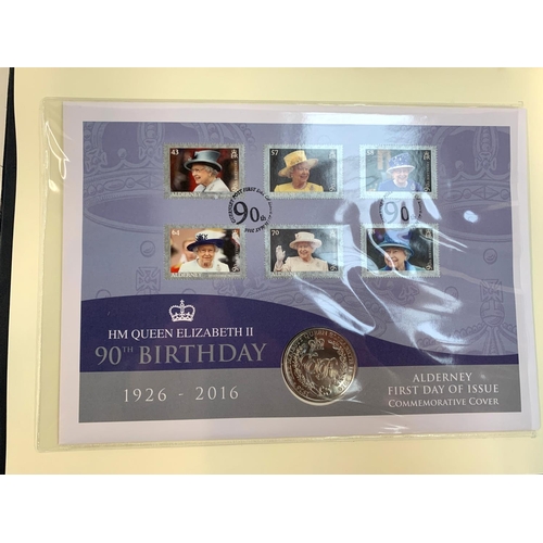 19 - A folder containing The Queen Elizabeth II 90th birthday commemorative cover collection to include f... 