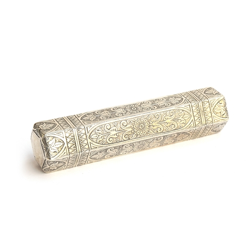 139 - A Victorian double ended silver scent bottle by Haseler Brothers, Birmingham 1894, of cylindrical he... 