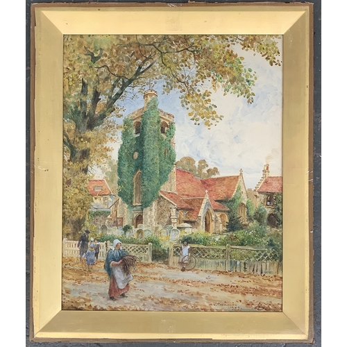 333 - Henry Edward Tidmarsh (fl.1880-1927), Hadley Church, watercolour, 42.5x33.5cm