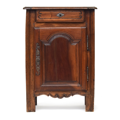 583 - An 18th century French walnut pot cupboard, with two keys, 61cm wide, 40cm deep, 85cm high

Provenan... 